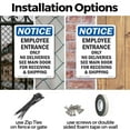 thumbnail image 3 of Employee Entrance Only No Deliveries OSHA Notice Rigid Plastic Sign 18 Inch x 12 Inch - 10 Pack, 3 of 8