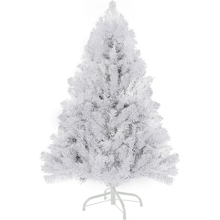 4ft White Christmas Tree - Premium Hinged Artificial Small Christmas Tree, Canadian Fir Full Bodied 4 Feet Tree with 320 Tips, Lightweight and Easy to Assemble Holiday Décor Tree with Metal Stand