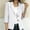 White, variant on Ynynloco Women's 100%Cotton 3/4 Sleeve Blazer Business Casual 2 Button Fully-Lined Work Office Suit Jacket Slim Fit with Pockets