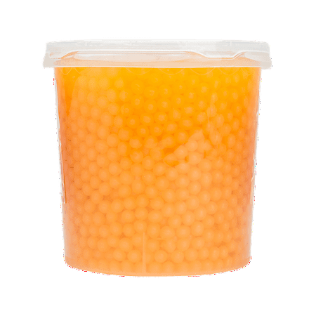 Tea Zone B2061 Peach Popping Pearls for Beverage, Ice cream, Desser, Sweet topping, ready to serve,7 lb