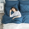 thumbnail image 3 of Juego de edredón Bedsure, tamaño king, 7 piezas, ropa de cama azul turquesa, 3 of 9