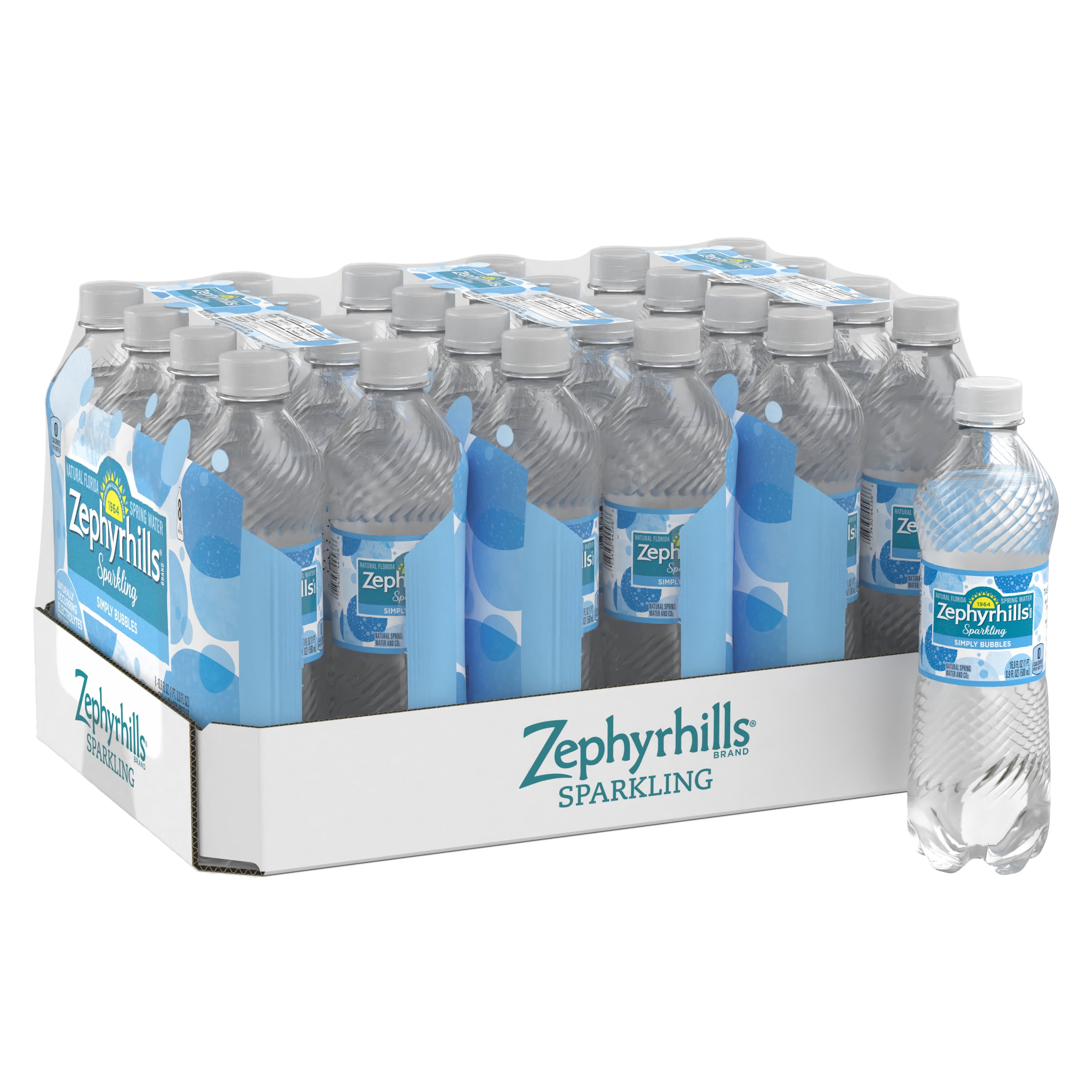 Zephyrhills Sparkling Water, Simply Bubbles, 16.9 oz. Bottles (24 Count