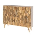 thumbnail image 4 of 36 Inch Handcrafted Accent Cabinet 2 Honeycomb Inlaid Doors Mango Wood Natural Brown - Saltoro Sherpi, 4 of 7