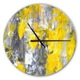 thumbnail image 1 of Designart 'Grey and Yellow Abstract Pattern ' Modern wall clock, 1 of 4