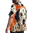 thumbnail image 3 of Spotted Dog Men's Hawaiian Short Sleeve Printed Button Down Poplin Casual Summer Beach Shirt, Unisex, 3 of 6