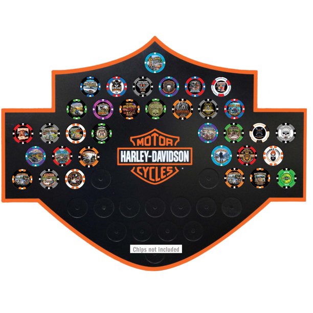 HarleyDavidson Bar & Shield Poker Chip Collector's Frame 48