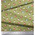 thumbnail image 2 of Soimoi Rayon Crepe Fabric Triangle & Cow Cartoon Print Fabric by The Yard 46 Inch Wide, 2 of 3