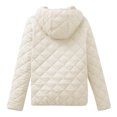 thumbnail image 5 of Women's Bomber Jacket Zip Up Coat with Pockets White XXXXL, 5 of 5