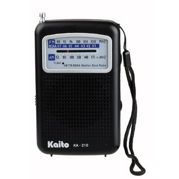 Radio Meteorológica Kaito KA210 Pocket AM/FM NOAA Negro