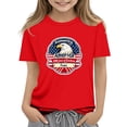thumbnail image 2 of ITSAME Girls 4th of July T-Shirts Independence Day Short Sleeve Tops Kids American Flag Graphic Tee Red Size 11-12, 2 of 5
