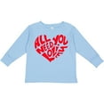 thumbnail image 3 of Inktastic All You Need is Love Red Heart Shape Boys or Girls Long Sleeve Toddler T-Shirt, 3 of 5
