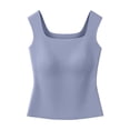 thumbnail image 4 of Tank Tops With Built in Bras Camisole Summer Clothes 2026 Trendy Fashion Clothing Sleeveless Basic Womens Blouse Blue, 4 of 9