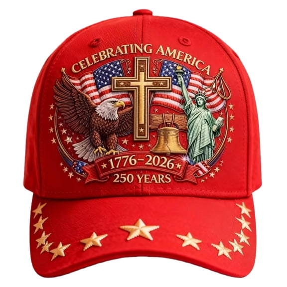 United States 250th Anniversary Cap,Embroidery Retro Washed Patriotic Baseball Cap,Celebrate 250 Years of American Freedom,Adjustable Bald Eagle,Liberty Bell,Statue of Liberty Hat,For Men Women