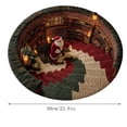 thumbnail image 3 of Festive Christmas Round Rug, Non-Slip Living Room Sofa Foot Cushion, Soft Area Mat for Bedroom Kitchen Holiday Home，23.6in, 3 of 5