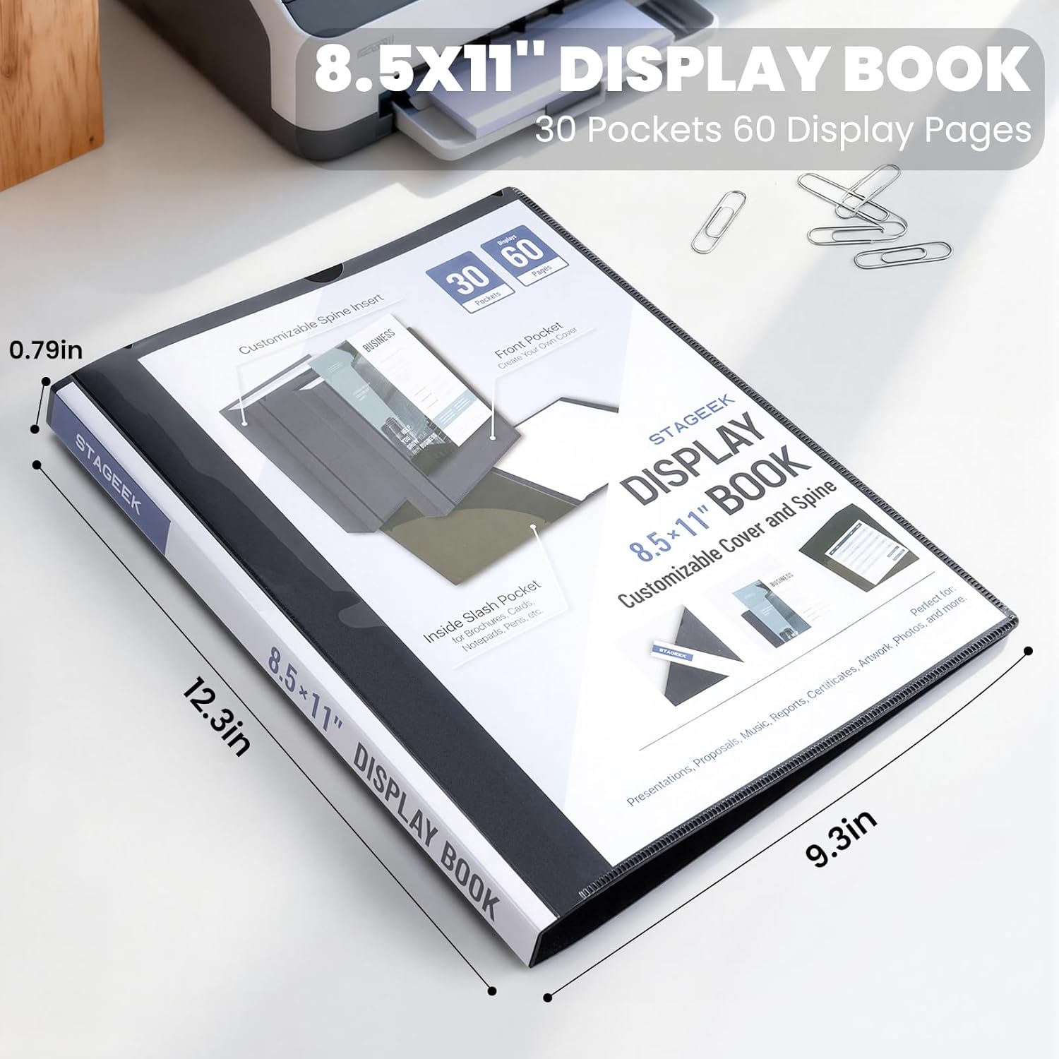 Stageek 30-Pocket Portfolio Binder, 8.5" x 11" photo 7