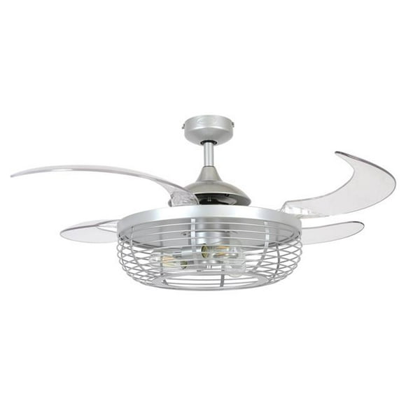 Fanaway 51105101 Carbondale Ventilateur de Plafond Gris Argent et Transparent de 48 Pouces avec Lumière