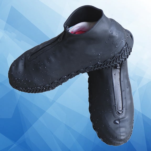 Amosfun Snow Boot Shoes Guard Wear Resistant Silicone Black 1 Pair