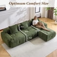thumbnail image 3 of MELLCOM 104'' Modular Sectional Boneless Couch, L Shaped Corner Sofa with Deep Seat＆Wide Armrest Design, Cloud Couch for Living Room, Bedroom, No Assembly Required (Green), 3 of 5