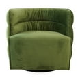 thumbnail image 3 of Astra Mid-Century Modern Velvet Upholstered Swivel Chair in Green, 3 of 6