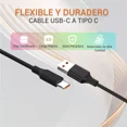 thumbnail image 2 of Cable Tipo C Usb Datos Carga Rápida 2.4a U-volt Color Negro Vcbl002, 2 of 6