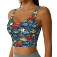 thumbnail image 2 of Fotbe Vehicles Cartoon with Funny Drivers,Animal Drivers Pattern Womens' Sports Bra Longline Wirefree Padded with Medium Support Sports Moisture-Wicking Workou Vest,Tank Top-XX-Large, 2 of 7