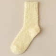 thumbnail image 6 of MKOSPLRT Ladies Cozy Mid‑Calf Floor Sleeping Socks Thick Plush Flannel Fleece Winter Thermal House Socks Yellow Soft Warm Casual Home Socks Cold Season Daily Wear, 6 of 8