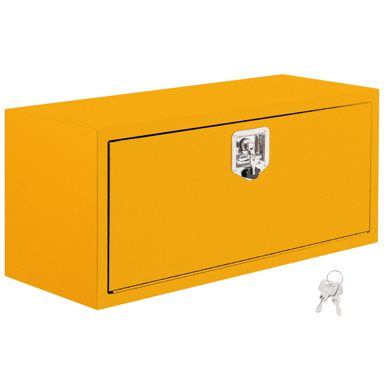 36x14x16 Inch Steel Lockable Waterproof Heavy-Duty Underbody Truck Tool Box for Tools, Under Truck Mounted Space-Saving Design, Yellow