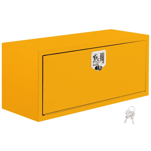 Yeshouse Caja de herramientas de acero resistente para camión con cerradura, almacenamiento impermeable y de perfil bajo, ideal para organizar herramientas en camiones, RV o remolques