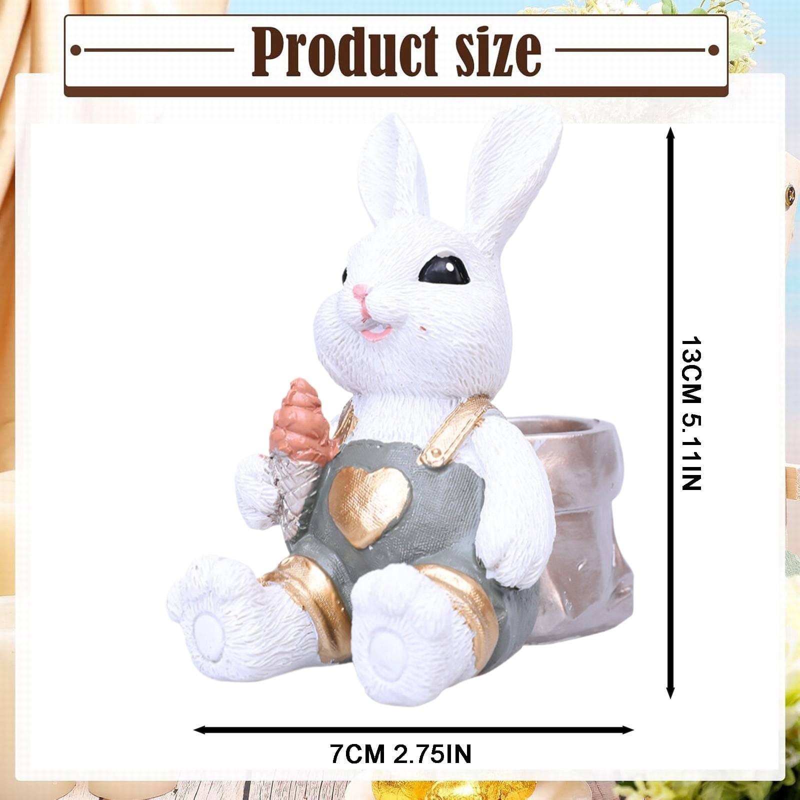(Clearance) BNNG Bunny Pot, Small Succulent Pots with Drainage, Cute Bunny Resin Succulent Planter Pots, Bunny Decor Planter Tiny Animal Planter Flower Pot for Plants Flower Cactus Garden Decor