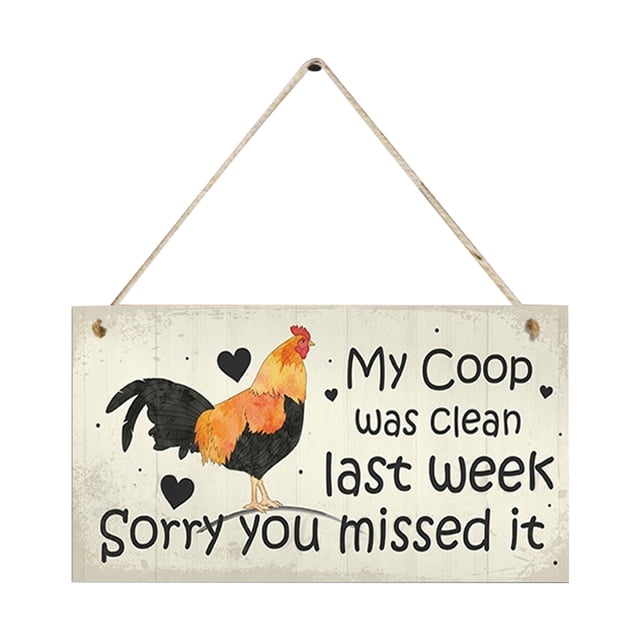 Chicken Coop Wooden Tag Hang Tag Home Decor Hanging Tag (1)