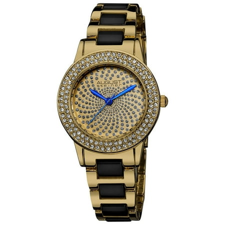 August Steiner Women's AS8052YG Crystal Glitz Ceramic Link Bracelet Watch
