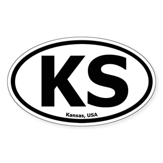 CafePress - Kansas Oval Sticker - Sticker (Oval)
