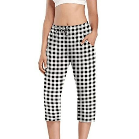 Capreze Womens Pajama Capri Pants Comfy Tie Dye Sleepwear Nightwear Elastic Waist Yoga Workout Lounge Cropped Pant with Pocket