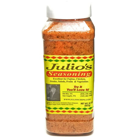 Julio's Seasoning 32oz (2 lb) Restaurant Bottle - Texas' Favorite Seasoning - Meat Seasoning - Taco Seasoning - Vegetable Seasoning - Famous Tex-mex Taste From Julio's Corn (Best Taco Meat Seasoning)