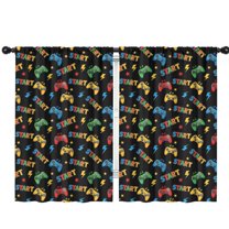 Blackout Kids Curtains,Multicolor Controllers Games Icons Black Pattern Childrens Insulated Curtains Set Of 2,Bedroom Essentials,Toddler Room Decor 42"x63"