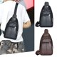 thumbnail image 1 of Bolsa de lona para hombres | Mochila bandolera de cuero PU | Mochila casual de viaje al hombro | Bolso impermeable para la cintura del pecho | Organizador de Gran Capacidad | 1Pc | Negro Marrón, 1 of 6