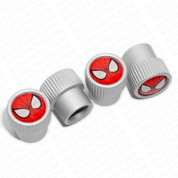4pcs Universal Fit SpiderMan Car Wheels Tire Air Valve Caps Stem Dust Cover Gift