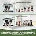 thumbnail image 6 of Uforic 43.7"Large Waterproof Plastic Dog House with Porch & Cushion, Outdoor Indoor Double Door Doghouse,Gray,43.7"L x 33"W x 31.6"H, 6 of 9
