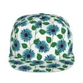 thumbnail image 2 of Daiia Blue Sunflowers print Flat Bill Hats Flat Brim Trucker Cap Baseball Cap Adjustable Classic Low Profile Hat Unconstructed Plain Cap, 2 of 9