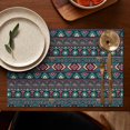 thumbnail image 4 of Multicolor Triangular and Diamond Shaped Geometric Boho Summer Placemats Table Placemats Set Of 6-Linen Kitchen Washable Placemats Table Mats 11.8"x17.7" Non-Slip Heat Resistant, 4 of 5