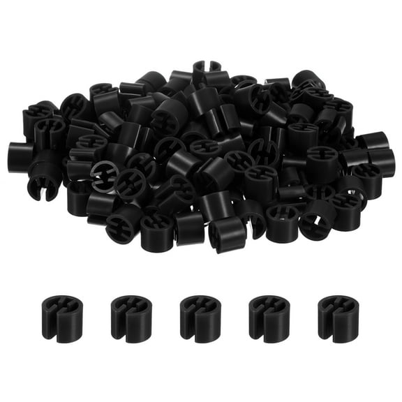 Uxcell 300-Pack Clothes Hanger Markers Blank, Plastic Garment Clips Fit 3.5mm Rod for Clothing Hangers [Black]