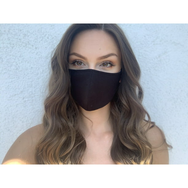 Reusable Fashion Cloth Face Mask with Adjustable Straps, Black - Walmart.com