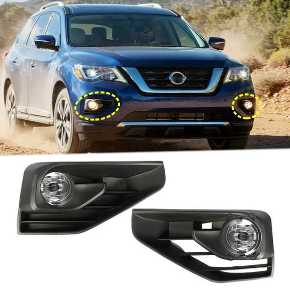 Pair of Fog Light Lamps Kit Fit for Nissan Pathfinder 2017-2019