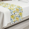 thumbnail image 2 of Watercolor Bed Runner, Handmade Paintings of Flowers Scene, Decorative Accent Bedding Scarf for Hotels Homes and Guestrooms, Queen, Pastel Yellow Blue Grey, by Ambesonne, 2 of 2