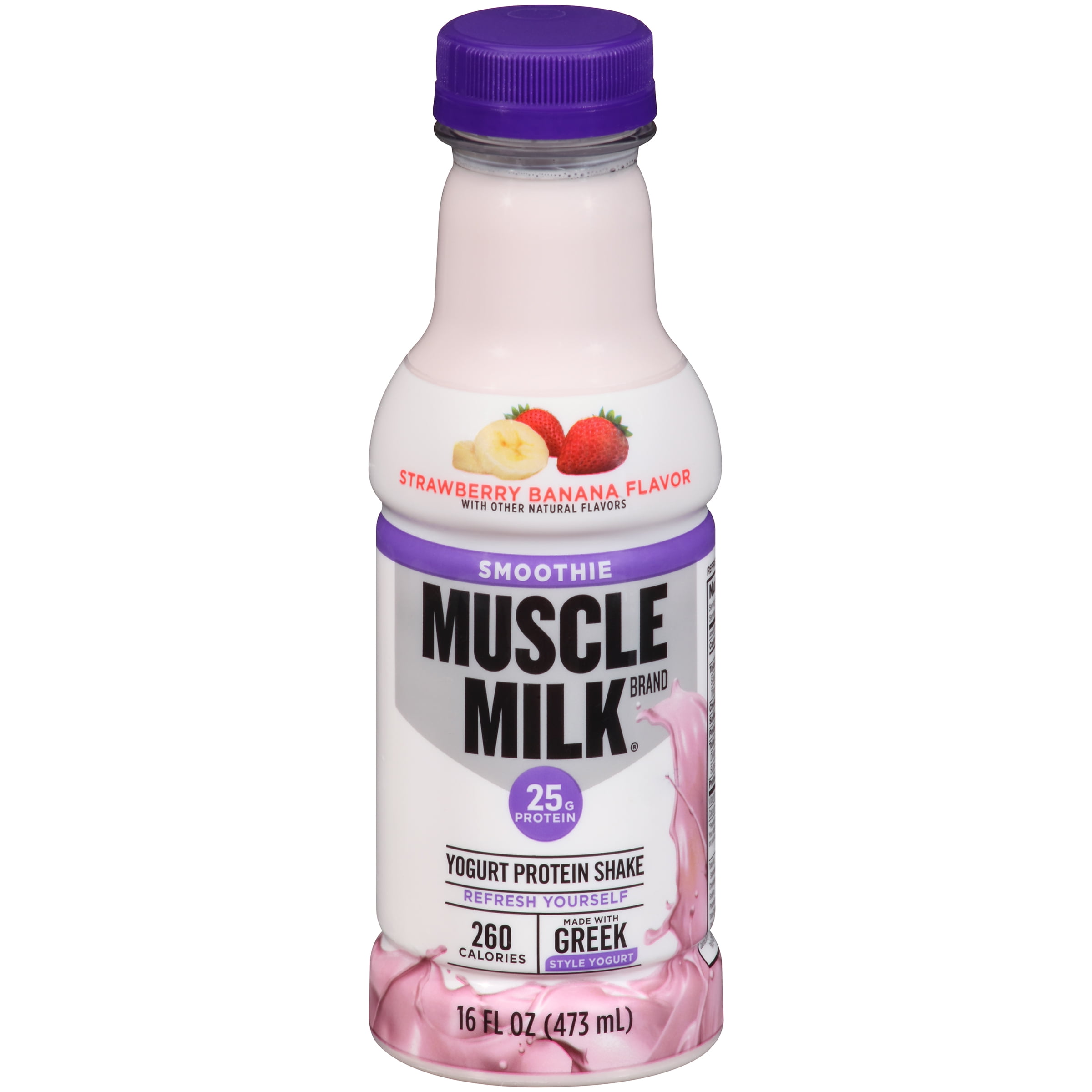 Muscle Milk Smoothie Strawberry Banana Flavor Yogurt Protein Shake, 16