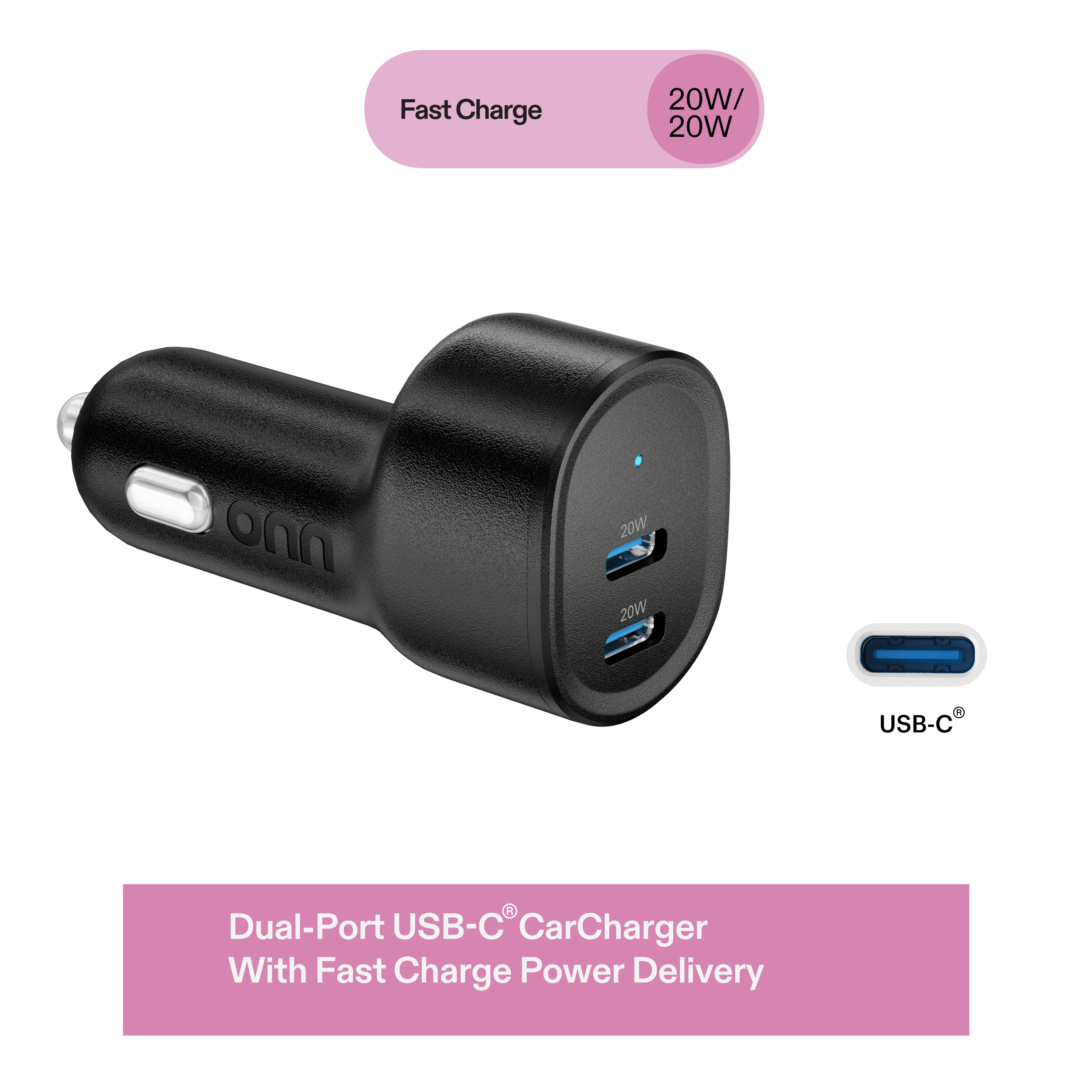 onn 40W Dual USB-C Car Charger, USB-IF Certified photo 8