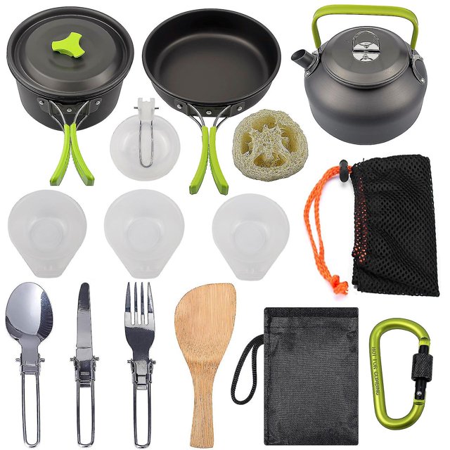 Hiking Cookware Set Kettle Cooking Pot Picnic Utensils Set