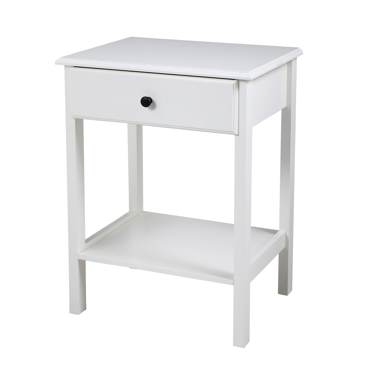 Kepooman Night Stand with Drawer and Shelf, Bedside End Table for Bedroom Furniture - 23.6" - White Kepooman Night Stand with Drawer and Shelf, Bedside End Table for Bedroom Furniture - 23.6" - White