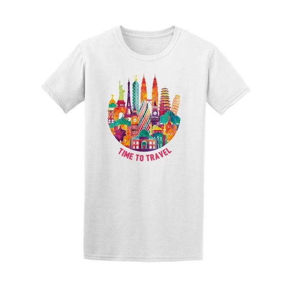 World Skyline Time To Travel Tee Men's -Image by Shutterstock
