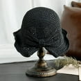 thumbnail image 3 of Sun Hat Foldable Wide Brim Summer Beach Hat UV Protection Straw Hat with Bowknot for Women Girls, 3 of 6